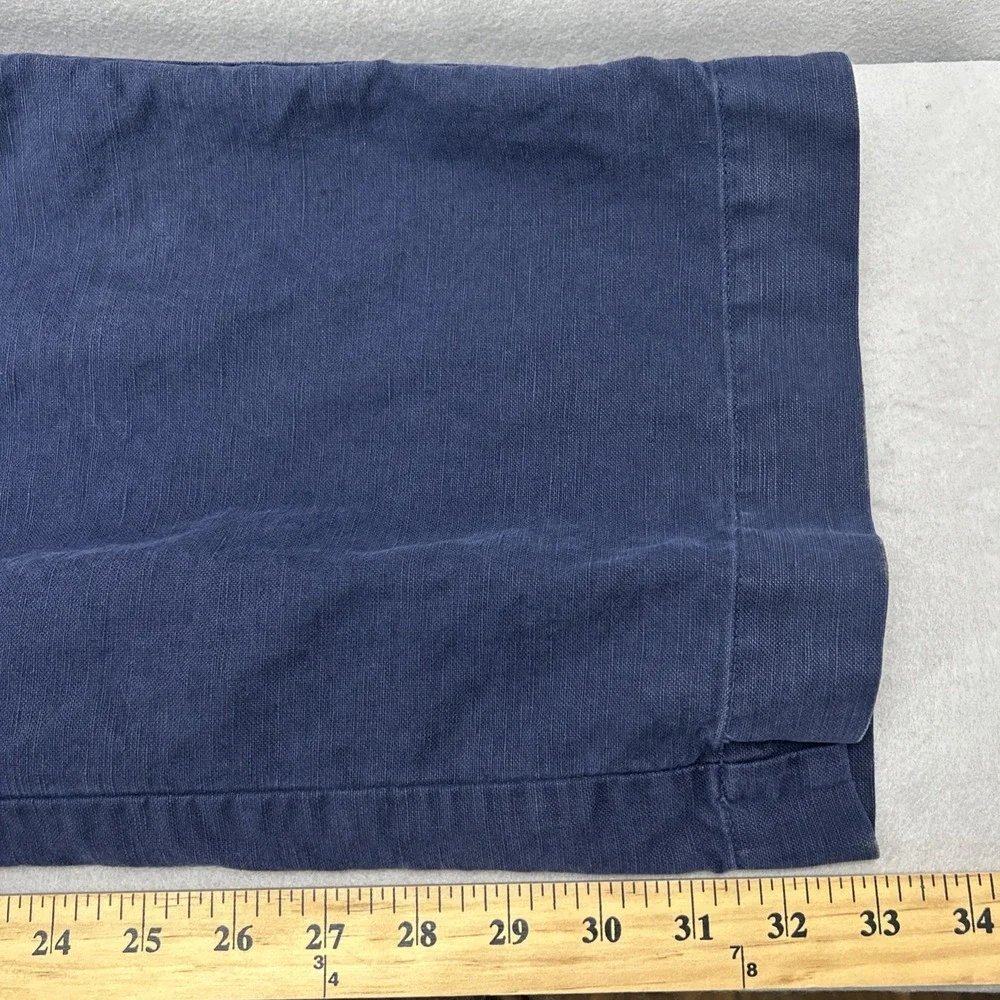 Vintage Polo Ralph Lauren Cargo Pants Men XL Blue Linen Blend Drawstring Relaxed